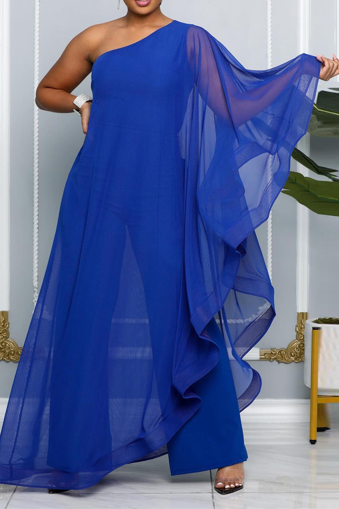 One Shoulder Batwing Jumpsuits Lavish Daily