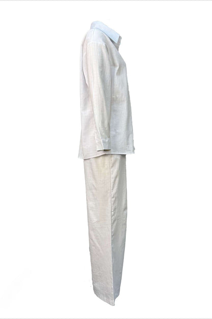 Relaxed Shirt & Wide Leg Pants Set Lavish Daily