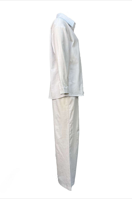 Relaxed Shirt & Wide Leg Pants Set Lavish Daily