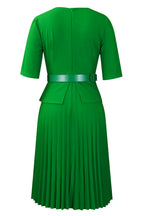 Elegant V-Neck Pleated Dress Lavish Daily