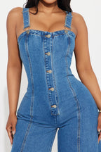 Sleeveless Denim Overall Jumpsuit LavishDaily