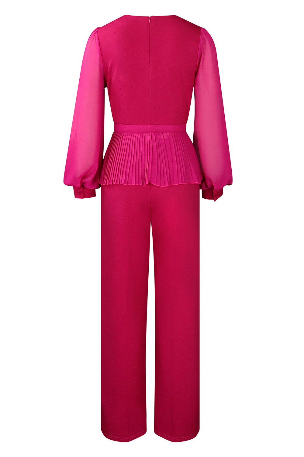 Long Sleeve Pleated Top and Wide Leg Pants  Set Lavish Daily