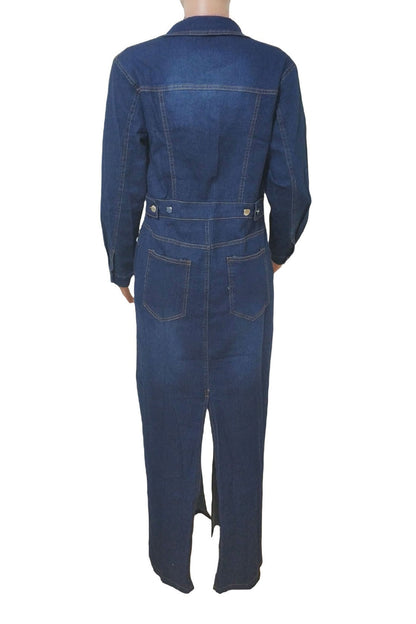 Long Sleeve Denim Trench Cardigan Lavish Daily