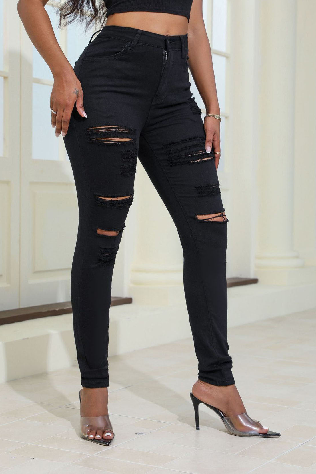 Ripped Frayed Skinny Jeans Lavish Daily