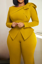 Solid Color Long Sleeve Top & Pants Set Lavish Daily