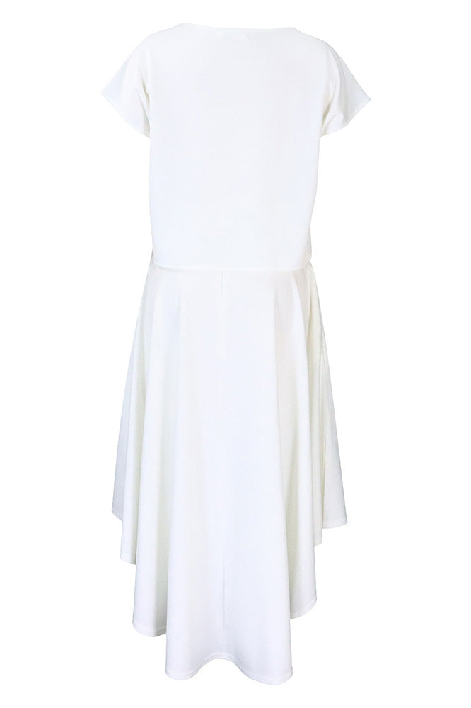 Solid Top & A-Line Midi Skirt Lavish Daily