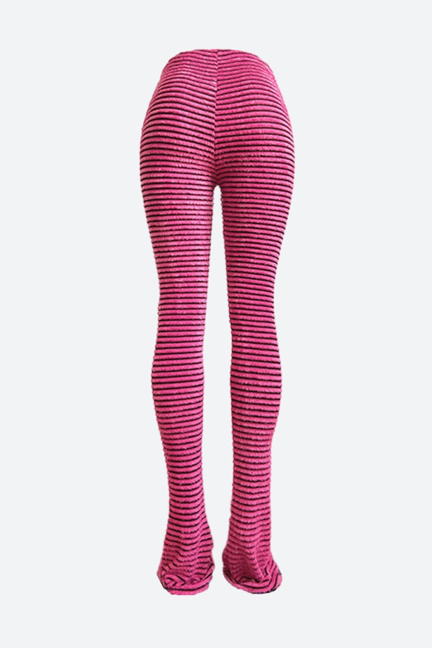 Striped Fuzzy Leggings Lavish Daily