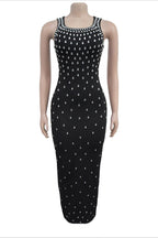 Fitted Dress With Crystal Embellishments LavishDaily