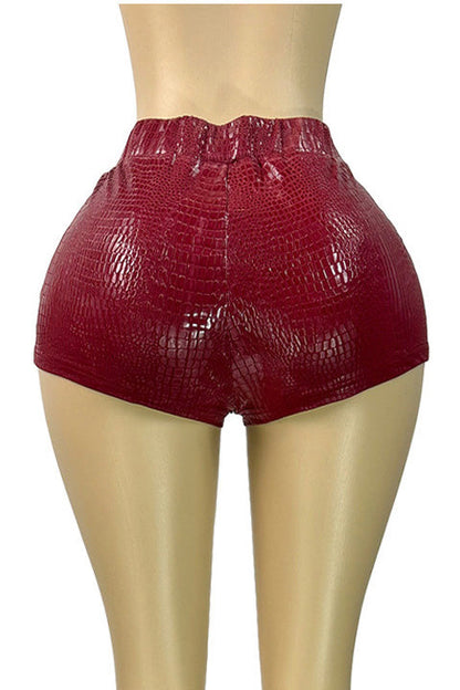 Stretch Faux Leather Bodycon Shorts Lavish Daily