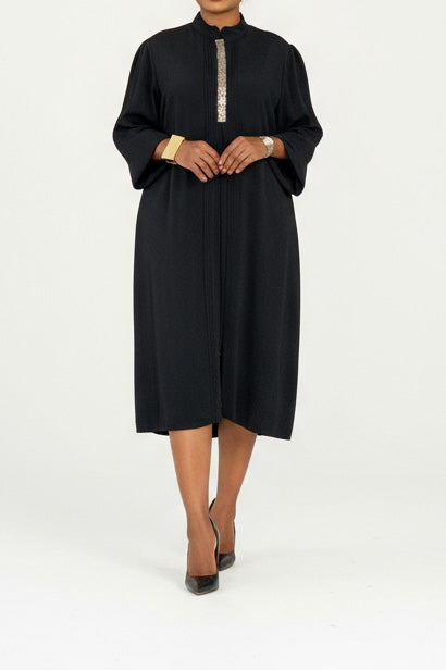 Long Sleeve Solid Split Dress Lavish Daily
