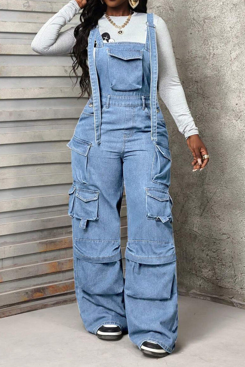 Sleeveless Vintage Loose Denim Jumpsuit LavishDaily