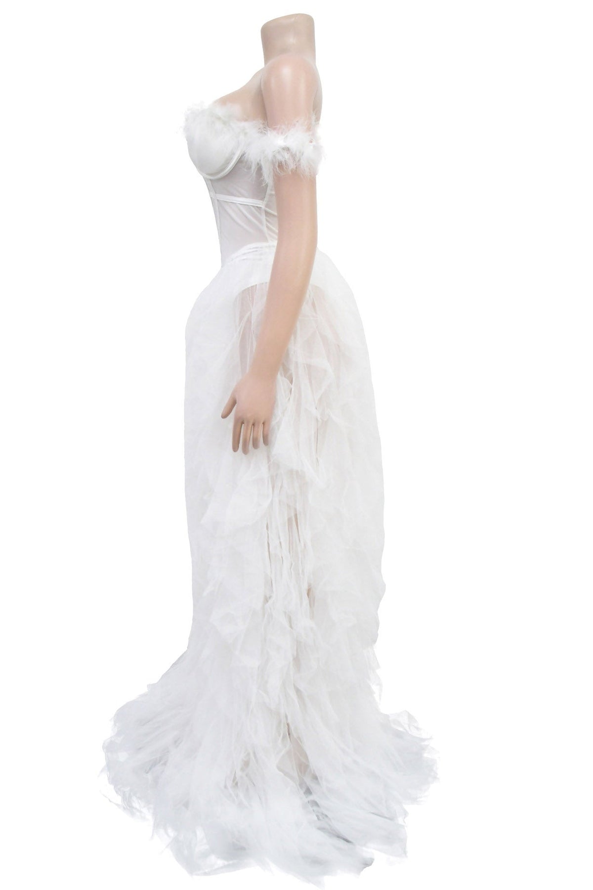 Strapless Corset Tulle Maxi Dress Lavish Daily