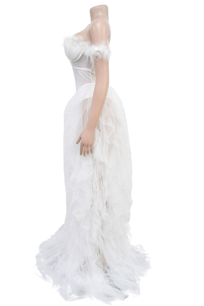 Strapless Corset Tulle Maxi Dress Lavish Daily
