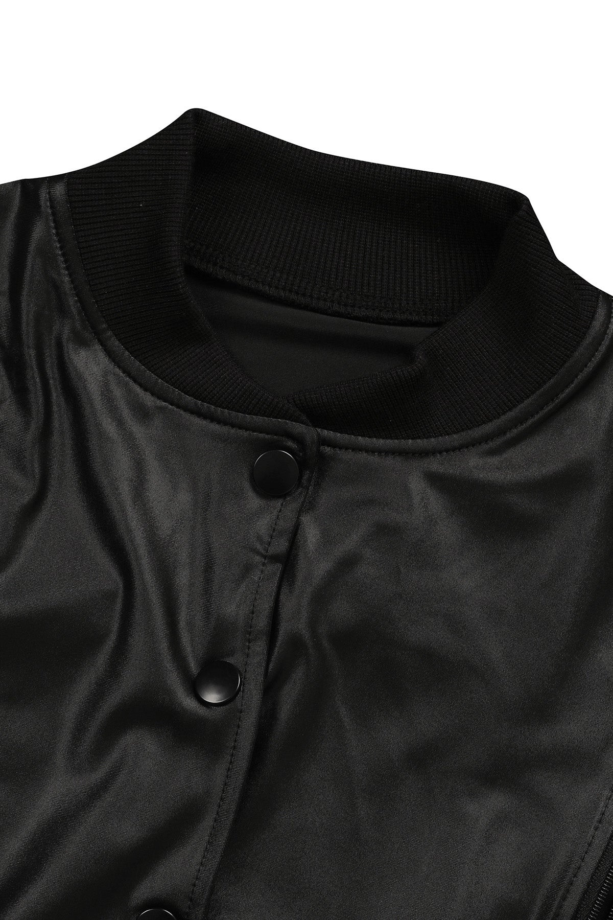2-Piece Cutout Faux-Leather Bomber & Jogger Set Lavish Daily