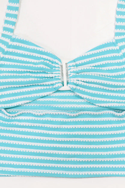 Jacquard Stripe 2-Piece Set with Crop Top & Pants Lavish Daily