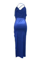 Draped Halter Maxi Dress Lavish Daily