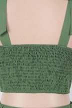 Ruched Tie-Strap Top & Wide Leg Pants Set Lavish Daily