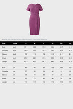 V-neck Short Sleeve High Waist Slim Dress Lavish Daily