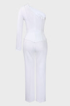 Long Sleeve A-Line Top Straight Leg Pants Matching Set Lavish Daily