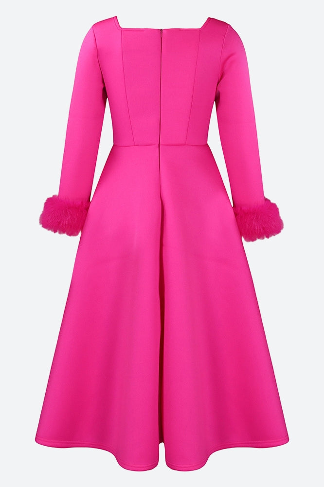 Long Sleeve Square Neck Maxi Dresses Lavish Daily