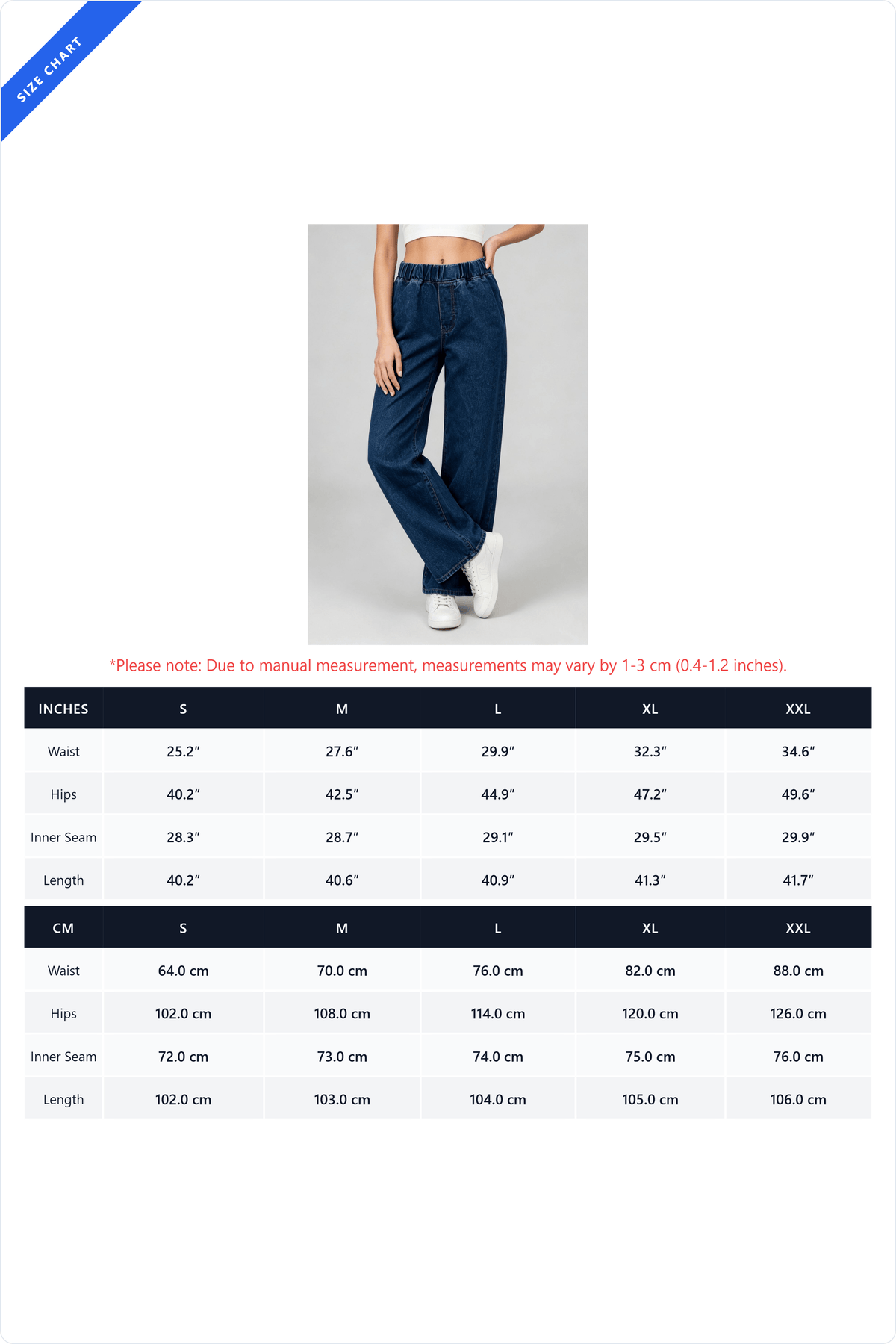 Elastic Waist Non-Stretch Wide Leg Jeans Lavish Daily