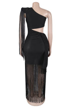 One Shoulder Fringe Dress Lavish Daily