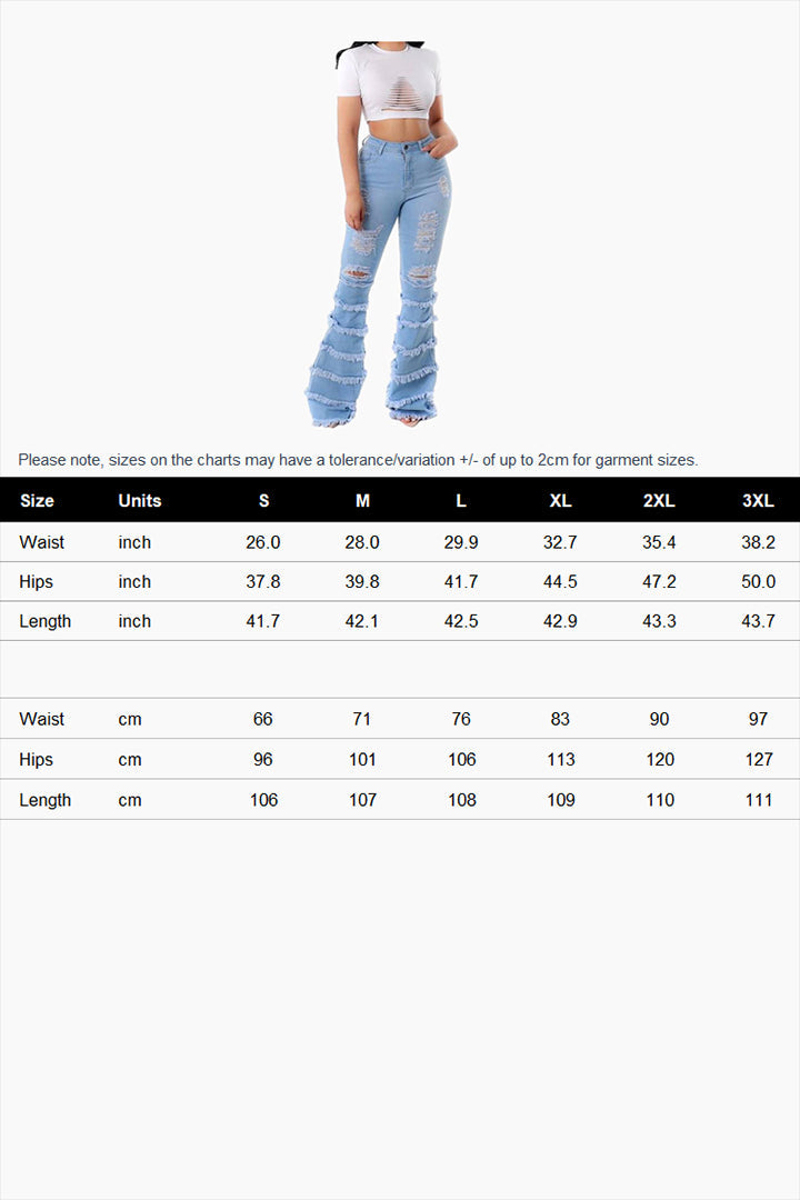 High Waist Cut Out Fringe Jeans Lavish Daily