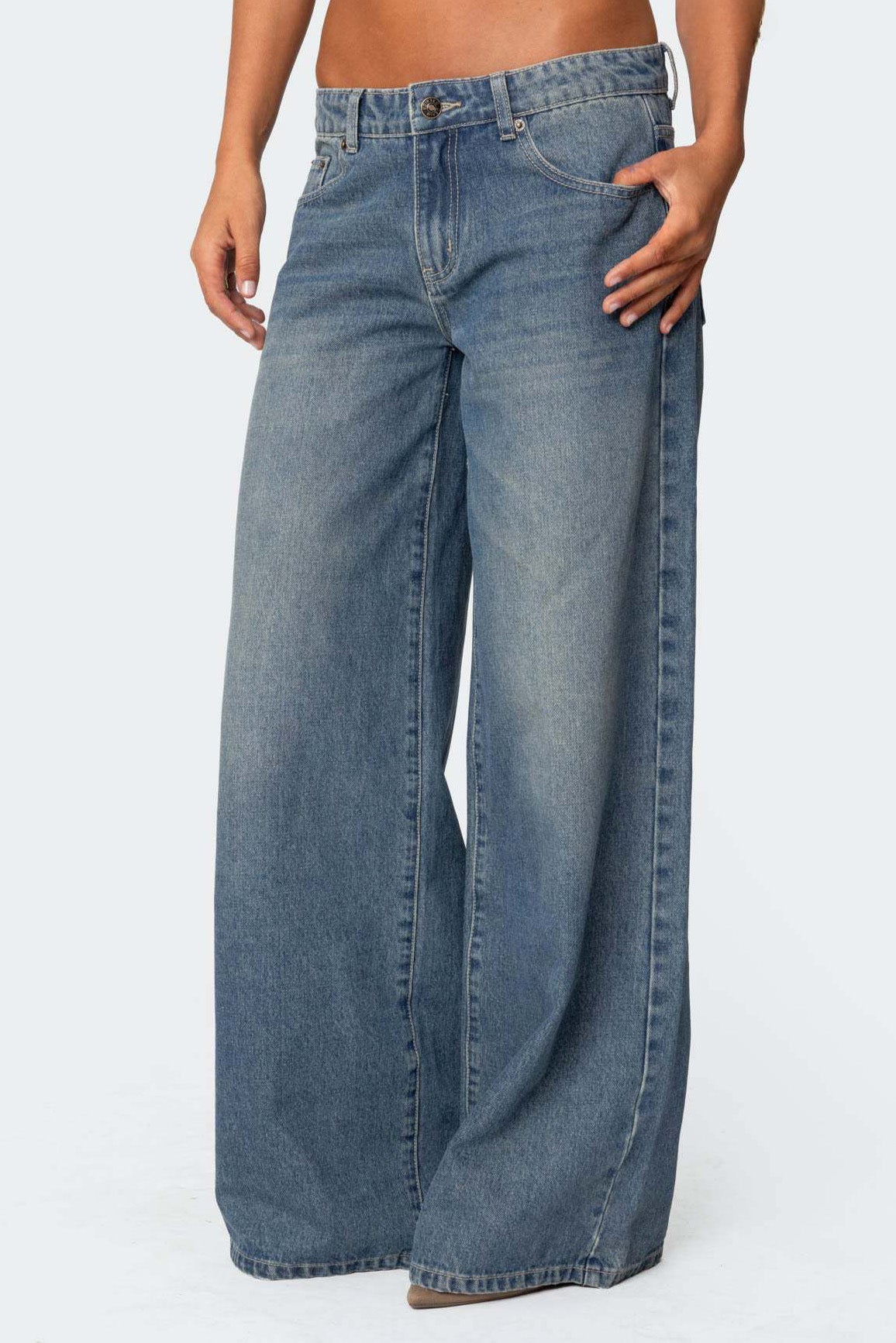 Vintage Washed Low Rise Jeans Lavish Daily