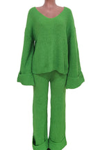 Solid Loose Knitted Two Piece Set Lavish Daily