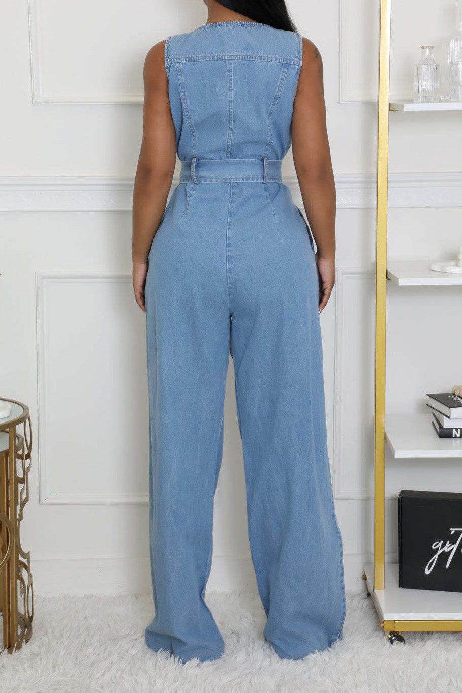 Zipper Up Sleeveless Jumpsuit Lavish Daily