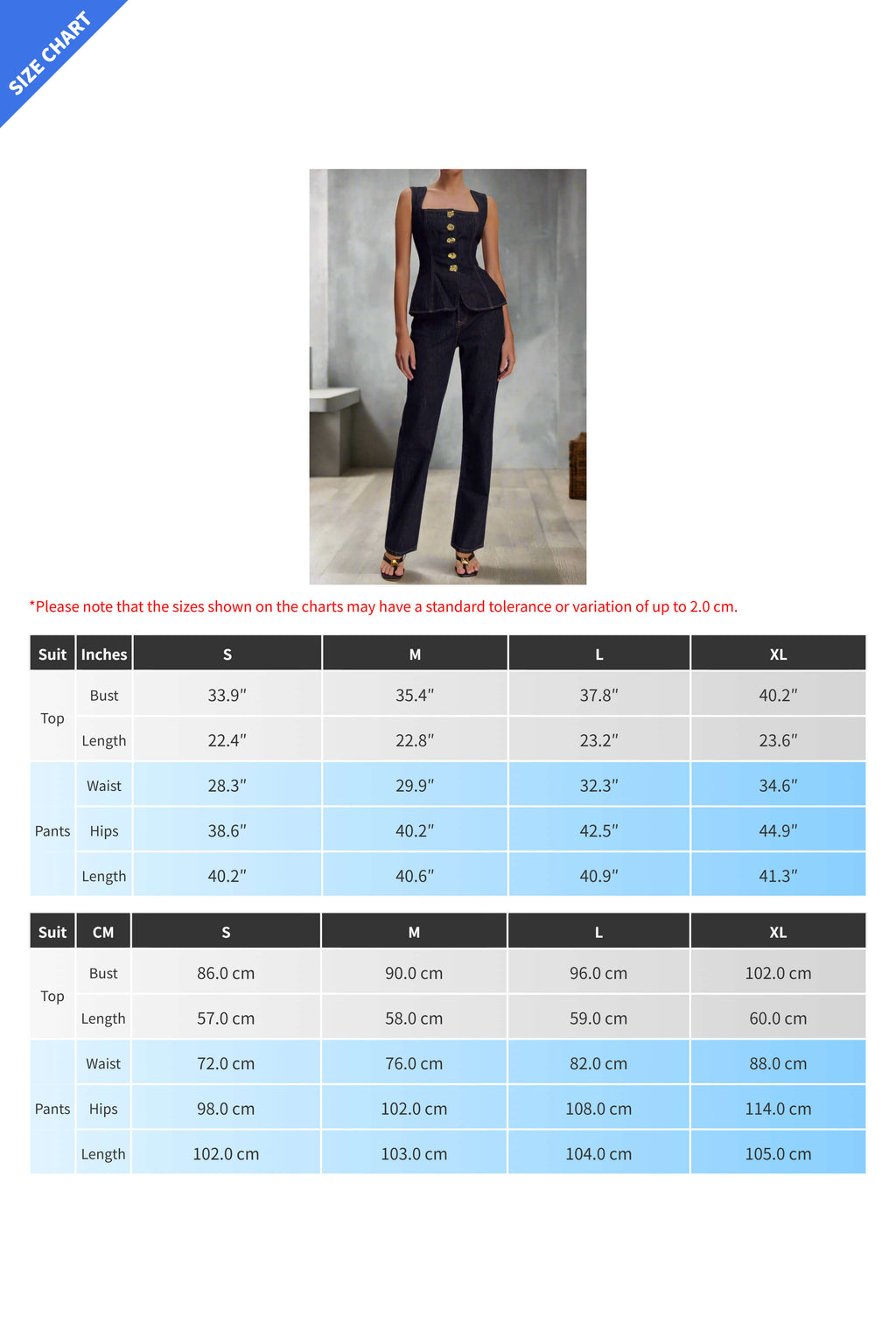 High Waist Jean Set with Button Top & Pants Lavish Daily