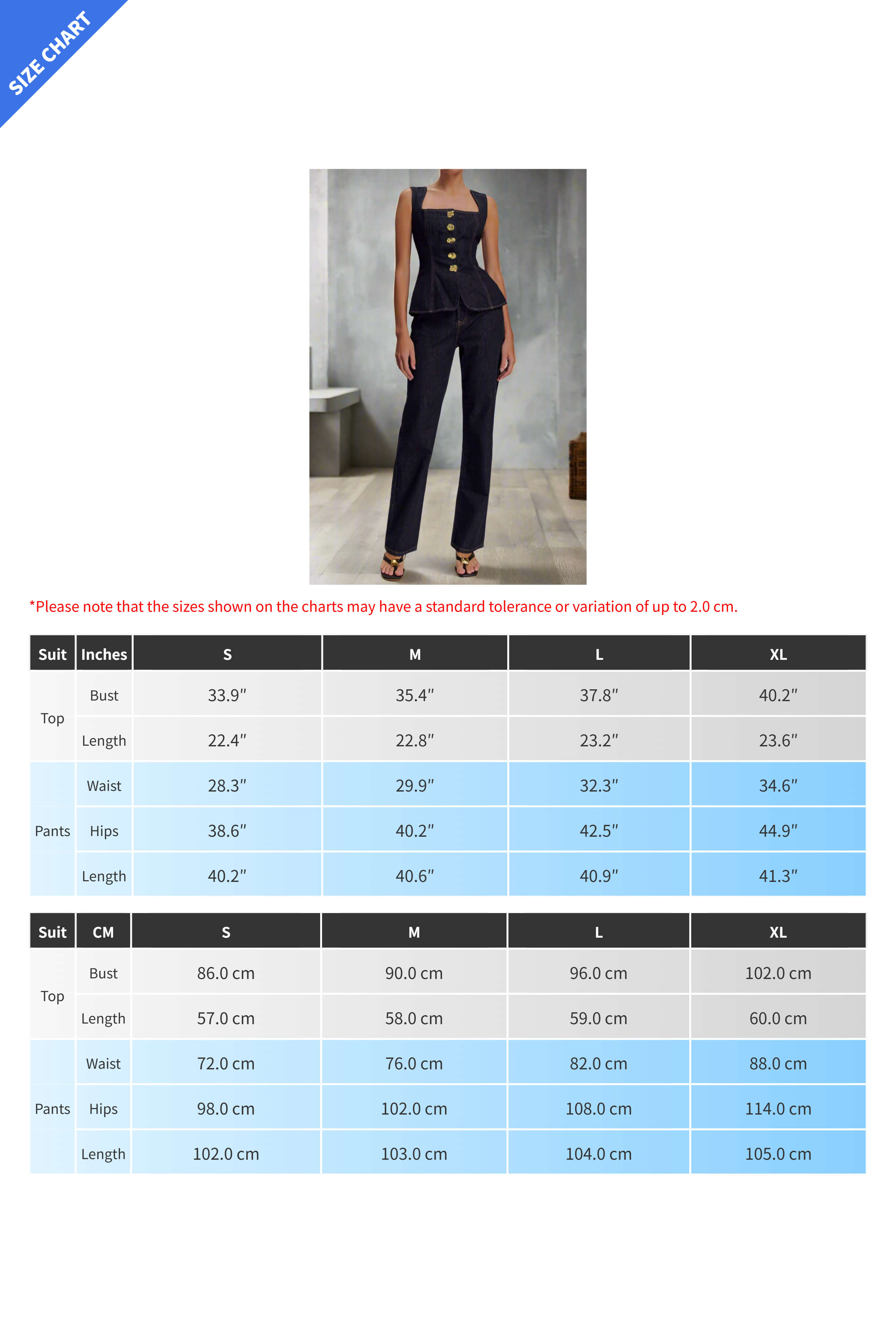 High Waist Jean Set with Button Top & Pants Lavish Daily