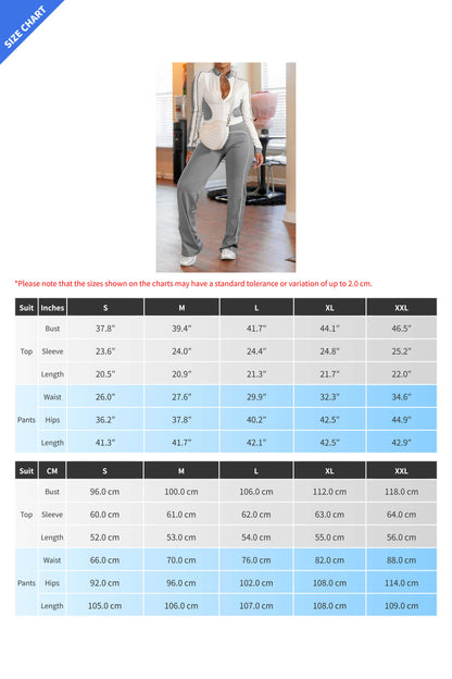 Zip-up Top & Pants Set Lavish Daily