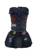 Denim Strapless Pleated Embroidered Skirt Set Lavish Daily