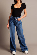 High Waist Loose Wide Leg Straight Jeans Lavish Daily
