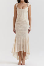 Boned Corset Mermaid Bodycon Maxi Dress Lavish Daily