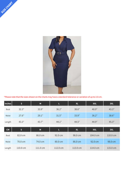 Belted Flutter Sleeve Pencil Dress Lavish Daily