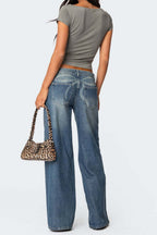 Vintage Washed Low Rise Jeans Lavish Daily