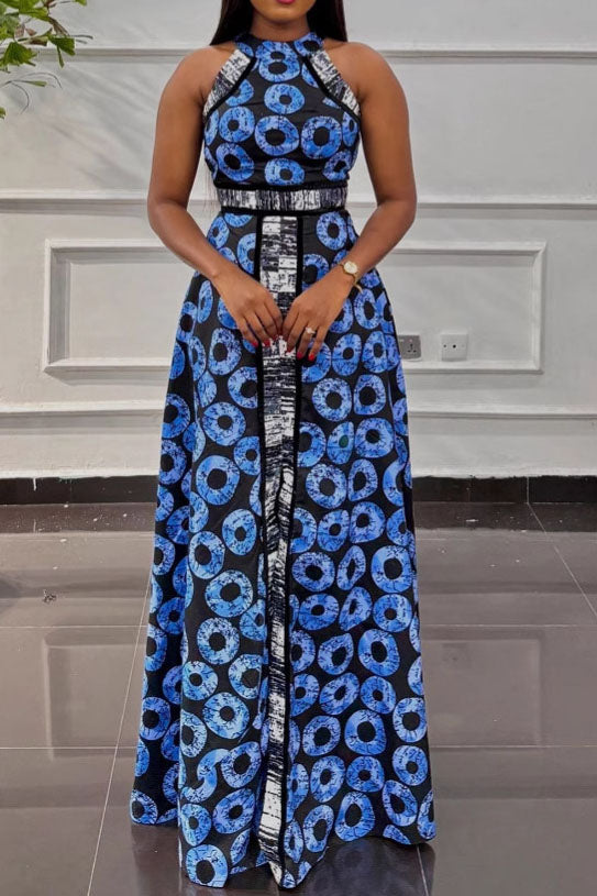 Printed Sleeveless Maxi Dress Lavish Daily