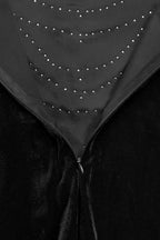 Velvet Rhinestone Long Sleeve Evening Dress Lavish Daily