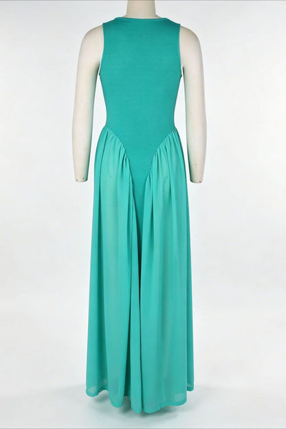 Spliced Chiffon Pleated Maxi Dress Lavish Daily