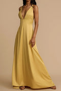 Deep V-Neck Maxi Dress Lavish Daily