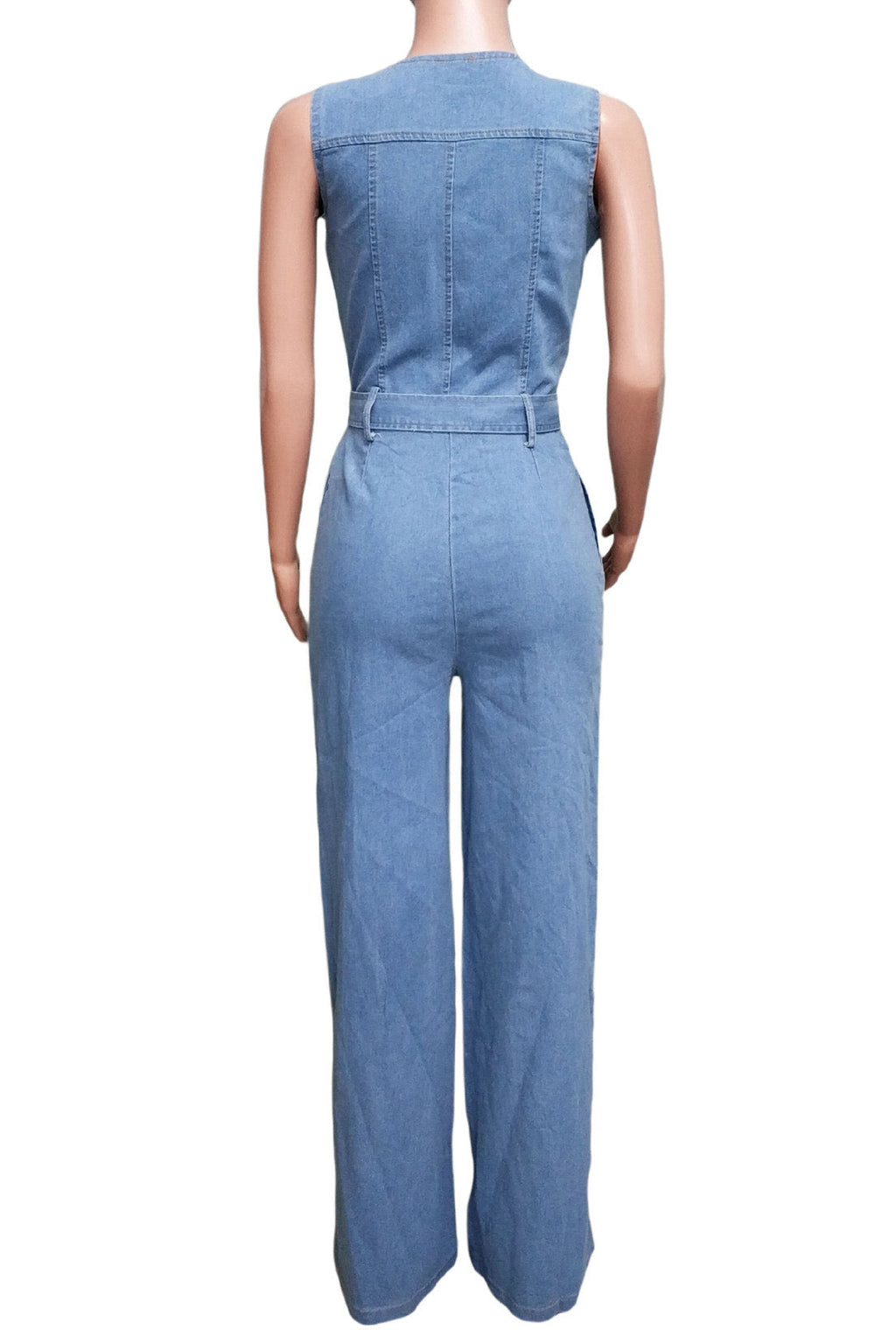 Zipper Up Sleeveless Jumpsuit Lavish Daily