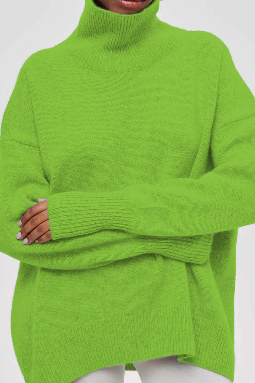 Oversized Knitted Turtleneck Sweater Lavish Daily