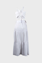 Tie-Up Tiered Maxi Skirt Set Lavish Daily