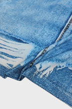 Denim Print Midi Dress Lavish Daily