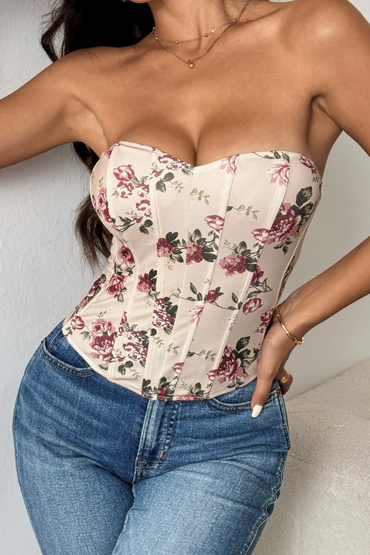 Floral Corset Top Lavish Daily