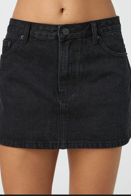 Washed Elastic High Waist Shorts Denim Skirts Lavish Daily