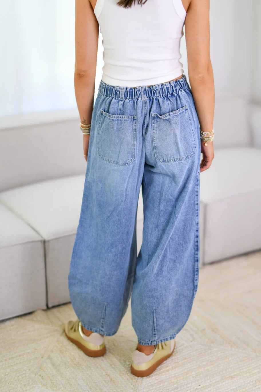 Drawstring Jeans with Pockets Lavish Daily