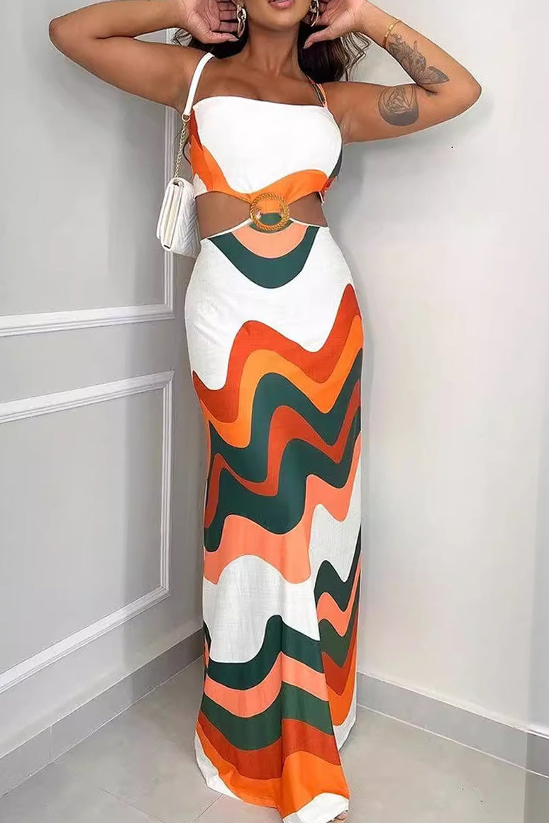 Colorblock Cami Maxi Dress Lavish Daily